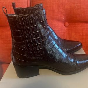 Vagabond Marja Embossed Leather Brown Western Boots Size 39